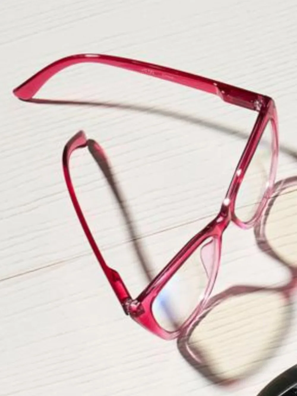 JOY MANGANO Rose Pink Gradient Crystal Cat Eye Blue-Light Reading Glasses: +3.50